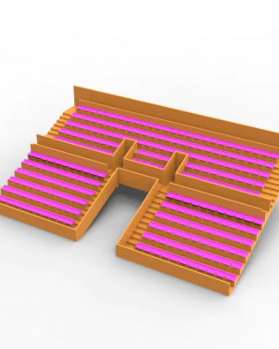 254 backless seats for the Subbuteo Tunnel Version stand. - Lila