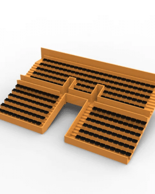 254 backless seats for the Subbuteo Tunnel Version stand. - Black