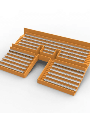 260 backless seats for the Subbuteo two-story stand (Ref 61216 and 61217). - Grey