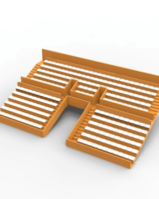 254 backless seats for the Subbuteo Tunnel Version stand. - White