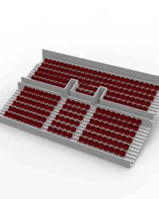 260 round seats for the Subbuteo two-story stand (Ref 61216 and 61217). - Brown