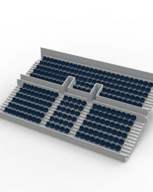 260 round seats for the Subbuteo two-story stand (Ref 61216 and 61217). - Steel blue