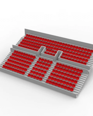 260 round seats for the Subbuteo two-story stand (Ref 61216 and 61217). - Red
