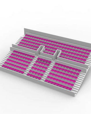 260 backless seats for the Subbuteo two-story stand (Ref 61216 and 61217). - Claret