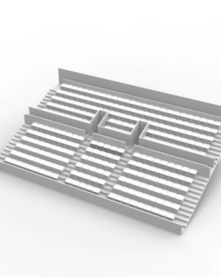 260 backless seats for the Subbuteo two-story stand (Ref 61216 and 61217). - White