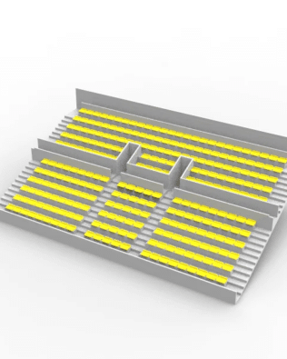 260 backless seats for the Subbuteo two-story stand (Ref 61216 and 61217). - Yellow