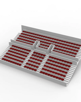 260 backless seats for the Subbuteo two-story stand (Ref 61216 and 61217). - Brown