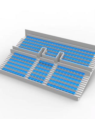 260 backless seats for the Subbuteo two-story stand (Ref 61216 and 61217). - Sky blue