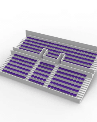 260 backless seats for the Subbuteo two-story stand (Ref 61216 and 61217). - Purple