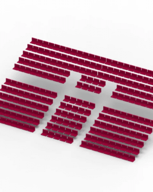 260 seats for the Subbuteo two-story stand (Ref 61216 and 61217). - Brown