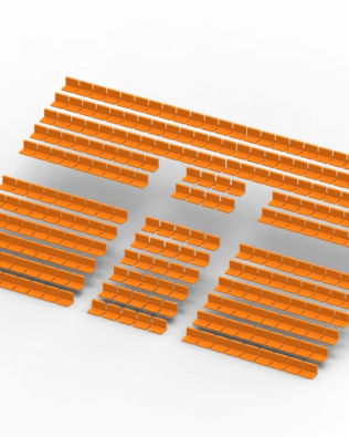 260 seats for the Subbuteo two-story stand (Ref 61216 and 61217). - Orange
