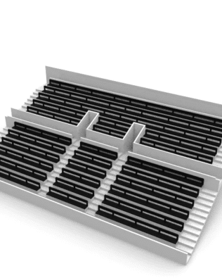 27 rows of connected seats for the latest type of Subbuteo two-story stand (Ref 61216 and 61217). - Black