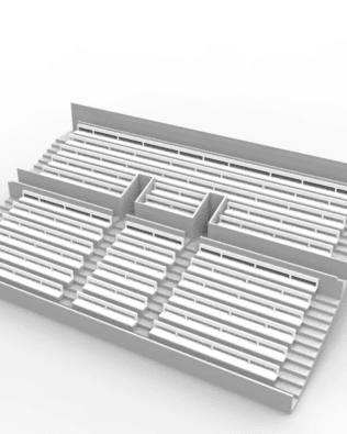 27 rows of connected seats for the latest type of Subbuteo two-story stand (Ref 61216 and 61217). - White