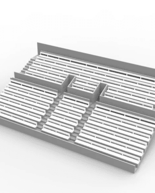 27 rows of connected seats for the Vintage Subbuteo two-story stand (Ref C141 / C142). - White