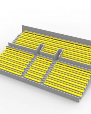 27 rows of connected seats for the Vintage Subbuteo two-story stand (Ref C141 / C142). - Yellow