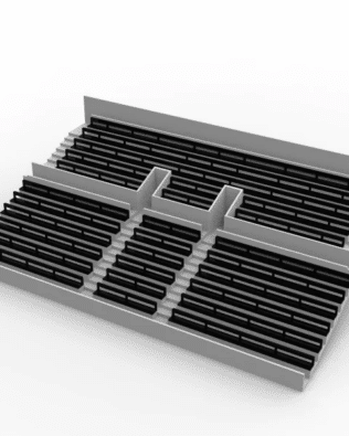 27 rows of connected seats for the Vintage Subbuteo two-story stand (Ref C141 / C142). - Black
