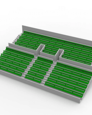 27 rows of connected seats for the two-tiered grandstand, latest SUBBUTEO type (Ref 61216 and 61217). - Green