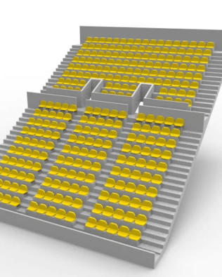 276 round seats for a Zeugo two-story stand. - Yellow