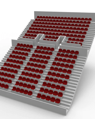 276 round seats for a Zeugo two-story stand. - Brown