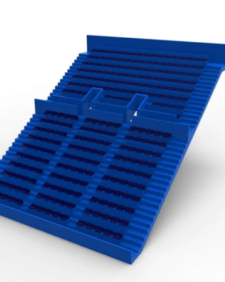 276 backless seats for the Zeugo two-story stand. - Steel blue