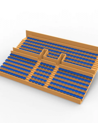 284 backless seats for the Vintage Subbuteo two-story Grandstand (Ref C141 / C142) - Blue