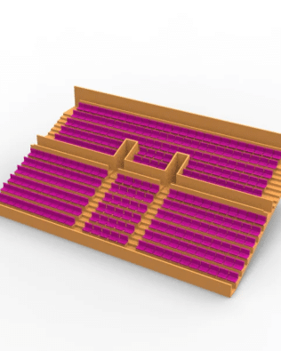 284 standard seats for the Vintage Subbuteo two-story Grandstand (Ref C141 / C142) - Lila
