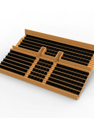 284 standard seats for the Vintage Subbuteo two-story Grandstand (Ref C141 / C142) - Black