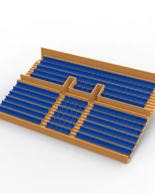284 standard seats for the Vintage Subbuteo two-story Grandstand (Ref C141 / C142) - Blue
