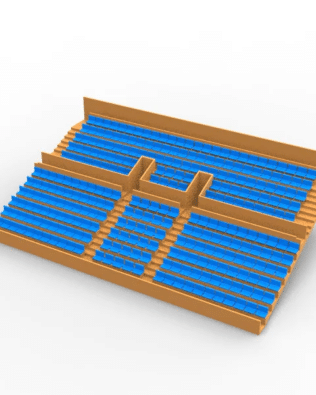 284 standard seats for the Vintage Subbuteo two-story Grandstand (Ref C141 / C142) - Sky blue