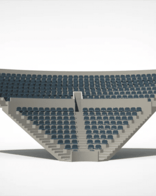 364 round seats for the Zeugo Corner Stand. - Steel blue