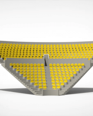 364 round seats for the Zeugo Corner Stand. - Yellow