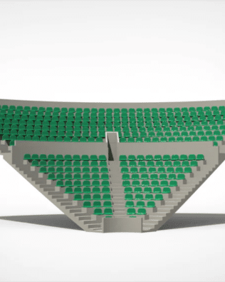 364 round seats for the Zeugo Corner Stand. - Green