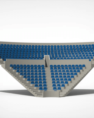 364 round seats for the Zeugo Corner Stand. - Blue