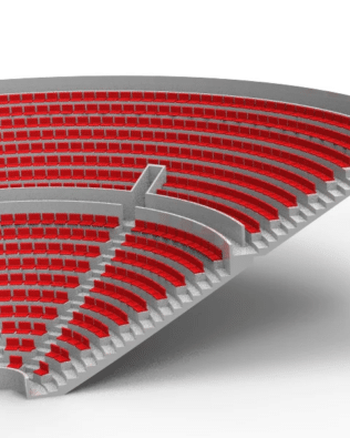 364 Standard seats for the Zeugo Corner Stand. - Red