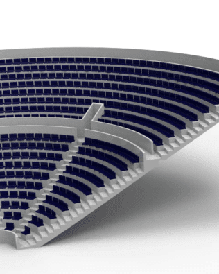 364 Standard seats for the Zeugo Corner Stand. - Steel blue