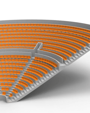 364 Standard seats for the Zeugo Corner Stand. - Orange