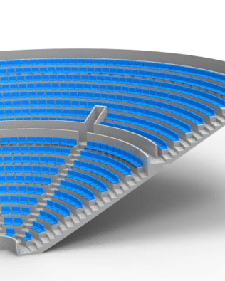 364 Standard seats for the Zeugo Corner Stand. - Sky blue