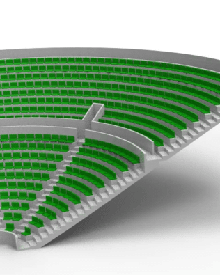 364 Standard seats for the Zeugo Corner Stand. - Green