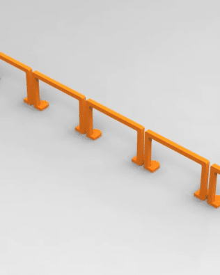 Set of 10 Spectator Protection Barriers (simple version) - Orange