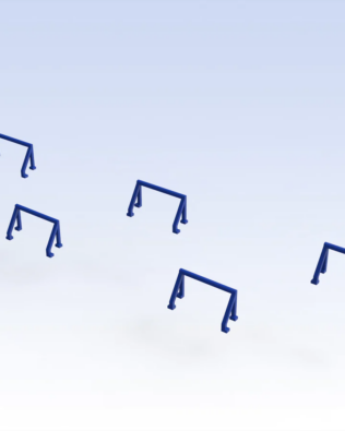 Vintage Style Anti-Crushing Barriers (Set of 5) for T1®, T2®, and T3® grandstands. - Blue