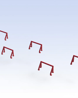 Vintage Style Anti-Crushing Barriers (Set of 5) for T1®, T2®, and T3® grandstands. - Red