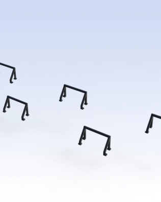Vintage Style Anti-Crushing Barriers (Set of 5) for T1®, T2®, and T3® grandstands. - Black