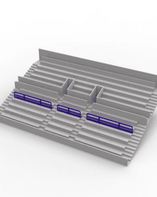 Set of 3 spectator division barriers for Subbuteo Stand. - Purple