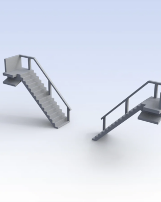 Staircases for spectators for Stands T1® and T2® - Grey