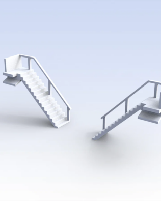 Staircases for spectators for Stands T1® and T2® - White