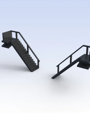 Staircases for spectators for Stands T1® and T2® - Black