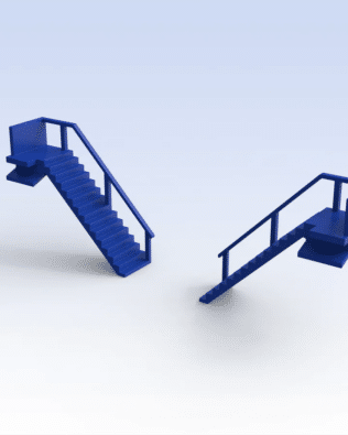 Staircases for spectators for Stands T1® and T2® - Blue