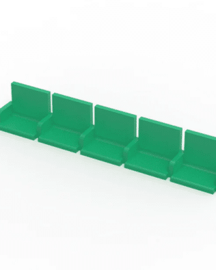 5 rows of 12 EXECUTIVE seats (with backrest and armrest) for Subbuteo or Zeugo stands. - Green