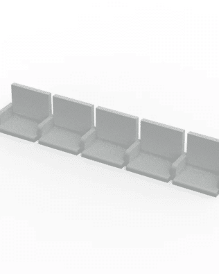 5 rows of 12 EXECUTIVE seats (with backrest and armrest) for Subbuteo or Zeugo stands. - Grey