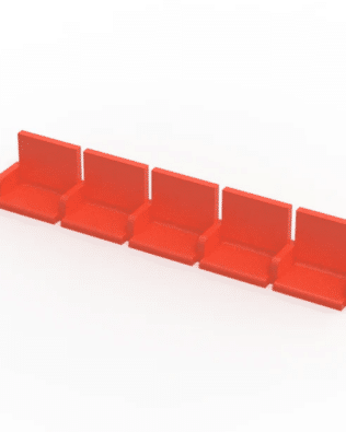 5 rows of 12 EXECUTIVE seats (with backrest and armrest) for Subbuteo or Zeugo stands. - Red